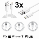 3x iPhone 7 Plus Lightning auf USB Kabel 1m Ladekabel